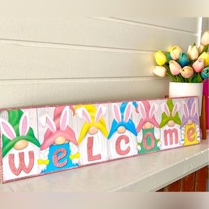 💕 EASTER GNOME GLITTER SIGN 💕
